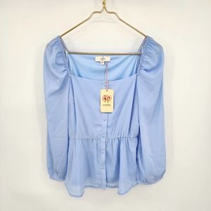 Entro Light Blue Blouse